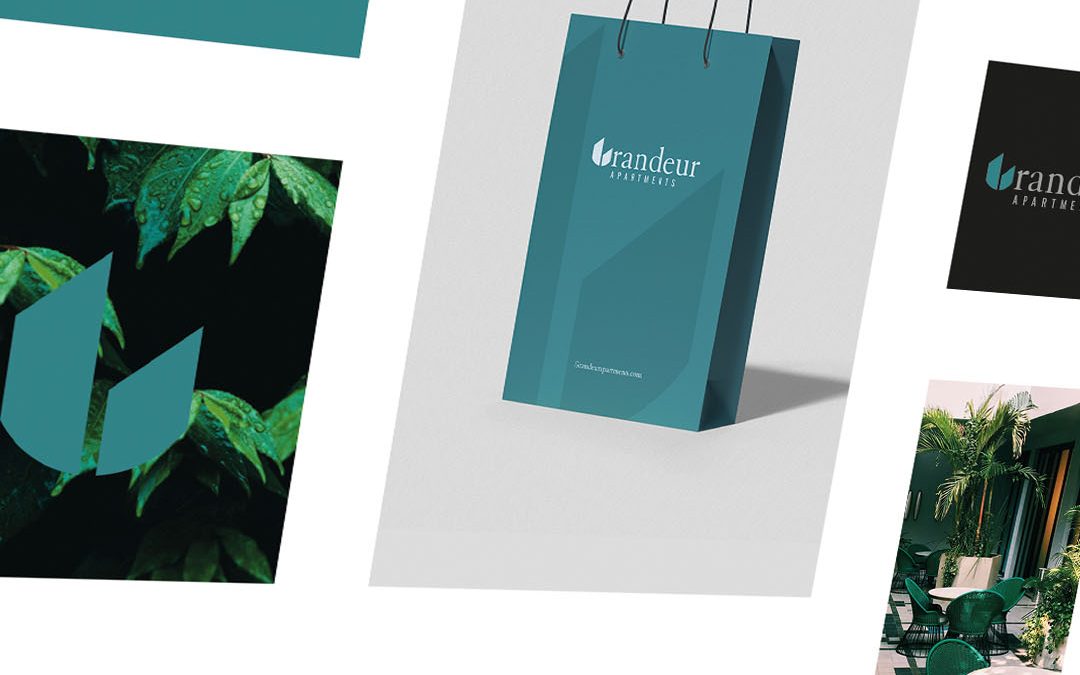 Identity grid board for Grandeur Apartments! - Eon Graphics